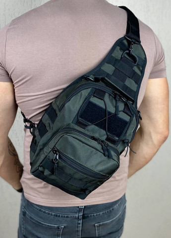 Тактична сумка нагрудна зелена барсетка слінг TACTIC XL хакі No Brand (258459133)