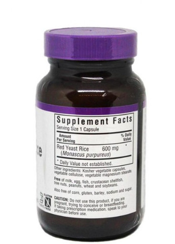 Red Yeast Rice 600 mg 60 Veg Caps Bluebonnet Nutrition (256719682)
