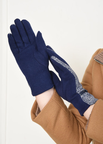 Перчатки женские текстильные на флисе сине-белого цвета Let's Shop (256699386)