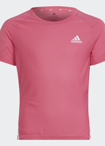 Рожева літня футболка для фітнесу aeroready 3-stripes adidas