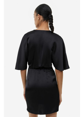 Черное коктейльное женское атласное платье н&м (55859) xs черное H&M