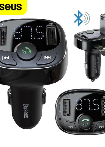 Автомобильное зарядное устройство + FM-модулятор T typed Wireless MP3 charger black (CCALL-TM01) Baseus (260737097)