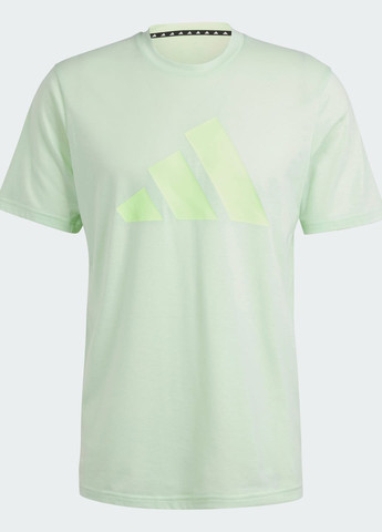 Зеленая футболка для тренировок train essentials feelready logo adidas