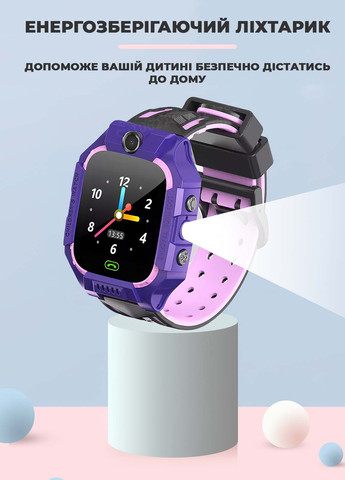 Cмарт годинник дитячий з GPS-трекером та сім-картою Q19 8450 Фіолетовий 61721 DobraMAMA (258849135)