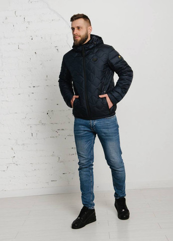 Темно-синяя демисезонная мужская куртка весенняя большого размера SK