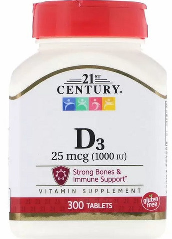 Vitamin D3 1000 IU 300 Tabs 21st Century (258499253)