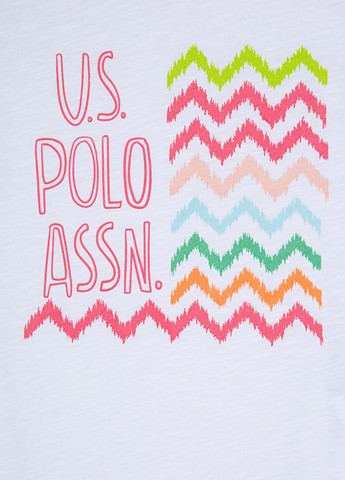 Белая детская футболка-футболка u.s/ polo assn. на девочку для девочки U.S. Polo Assn.