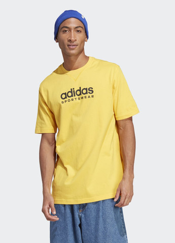 Золотая футболка с принтом all szn adidas