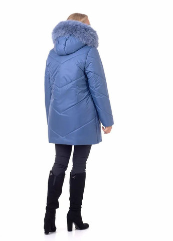 Блакитна демісезонна жіноча куртка великого розміру зимова SK