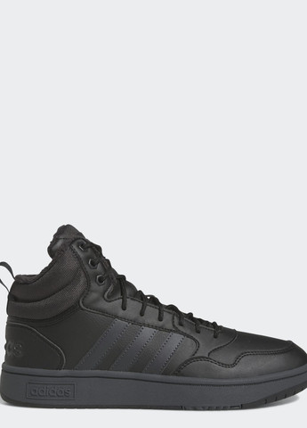 Черные осенние кроссовки hoops 3.0 mid lifestyle basketball classic fur lining adidas