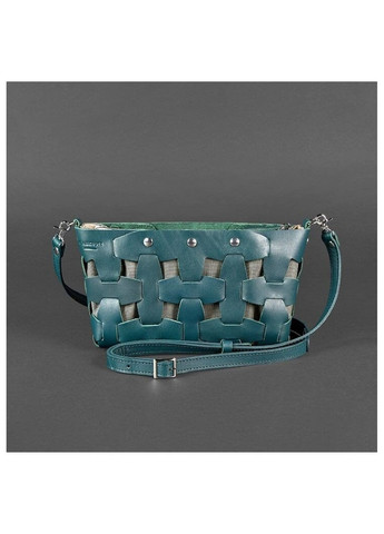 Шкіряна плетена жіноча сумка Пазл S бордова Krast BN-BAG-31-VIN BlankNote (277977863)