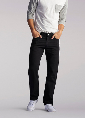 Черные демисезонные регюлар фит, прямые бестселлер! джинсы – double black Regular Fit Lee
