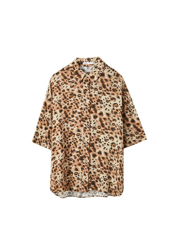 Бежевая блуза літо,леопардовий, Pull & Bear