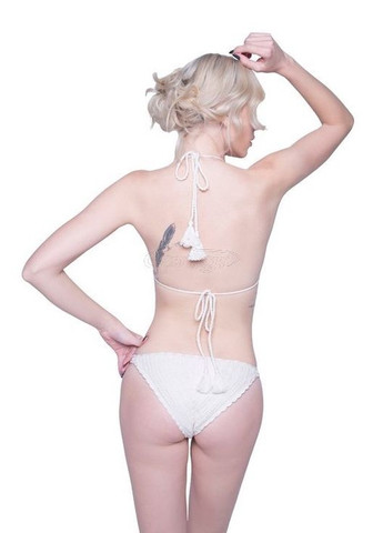 Айворі демісезонний жіночий купальник в'язаний кольору айворі суцільний MINKPINK