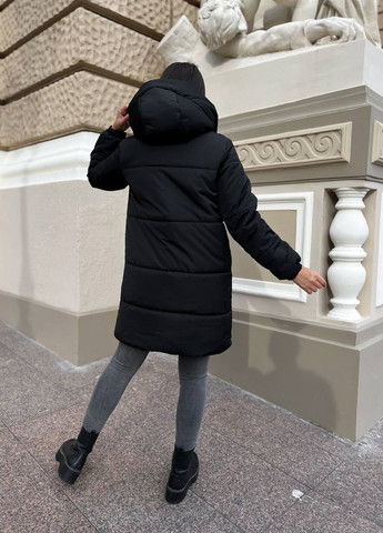 Черная зимняя куртка стеганая Украина UM Butik
