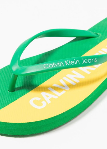 Зеленые шлепанцы Calvin Klein