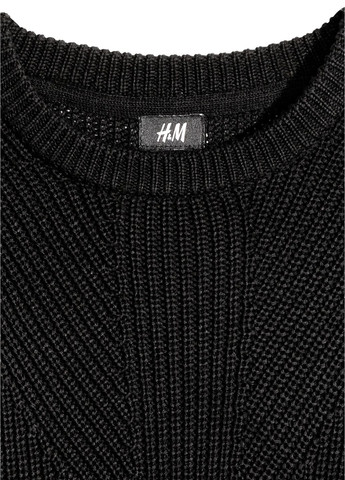 Черный зимний джемпер H&M