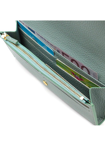 Превосходный женский кошелек с монетницей на молнии из натуральной кожи 21968 Серо-зеленый Tony Bellucci (262158065)