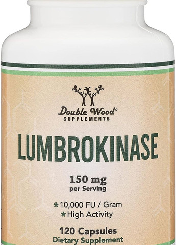 Люмброкіназа Lumbrokinase 150 mg 120 capsules Double Wood Supplements (261765748)
