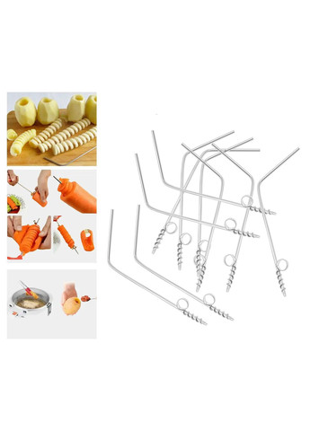 Комплект ножей для карвинга и фаршировки овощей картофеля, кабачков, моркови 25 см (10 штук) Kitchette металлы, нержавеющая сталь