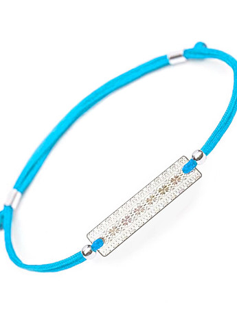 Серебряный браслет Вышиванка голубая нить «Кривой Рог» регулируеться родированное серебро Family Tree Jewelry Line (266140719)