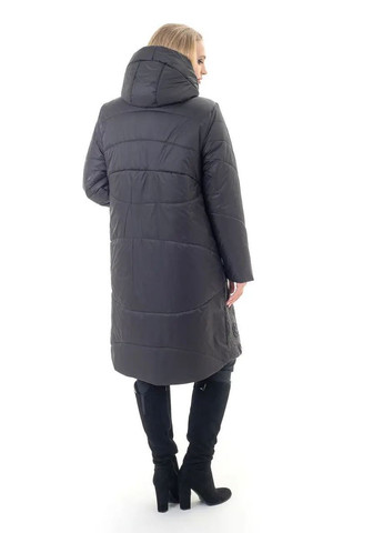 Сіра демісезонна осіння жіноча куртка великого розміру SK