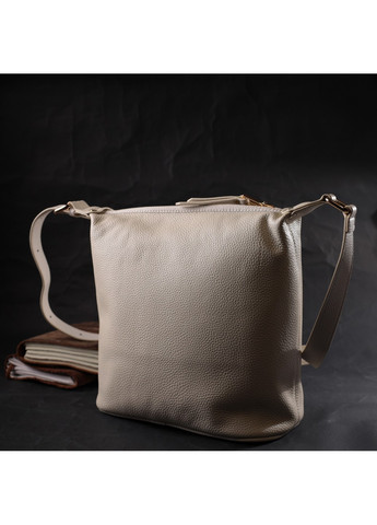 Удобная женская сумка с одной длинной ручкой из натуральной кожи 22307 Белая Vintage (276457600)