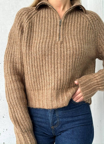 Кофейный зимний свитер 3901 No Brand