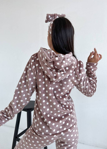 Світло-коричнева жіноча піжама махра No Brand