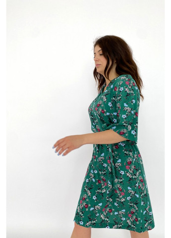 Зелена повсякденний сукня s18-12018v-516 а-силует Finn Flare з квітковим принтом