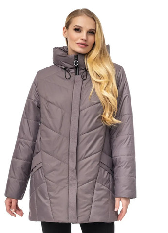 Лілова демісезонна стильна весняна куртка з капюшоном DIMODA Стильна куртка від українського виробника
