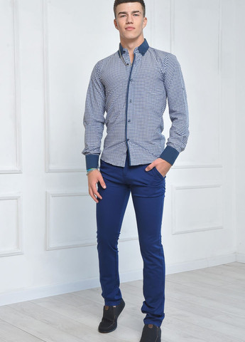 Синие демисезонные прямые штаны мужские синего цвета размер 29 Let's Shop