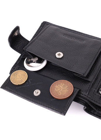 Интересный бумажник с блоком под документы из натуральной кожи 22480 Черный st leather (277980458)