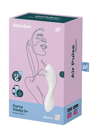 Вакуумный смарт-стимулятор с вибрацией Curvy Trinity 5 (White), управление со смартфона Satisfyer (269000128)