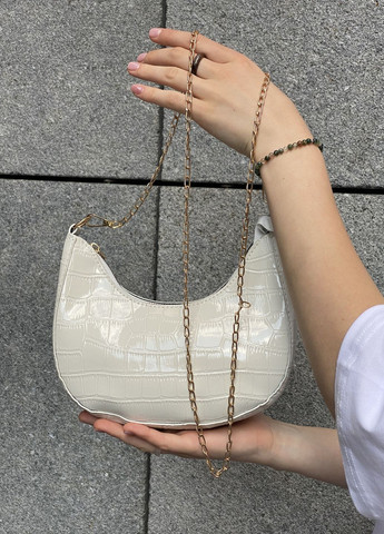 Женская сумка багет белая молочная No Brand (270364779)