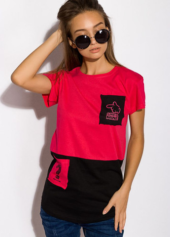 Малиновая летняя футболка женская 317f075 хлопковая (малиновый) Time of Style