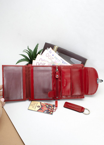 Подарочный набор женский D-19-KCS красный (кошелек и брелок) Peterson (263606851)