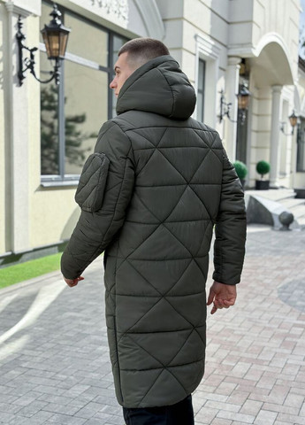 Оливковая (хаки) зимняя куртка-пальто zmist хаки Pobedov