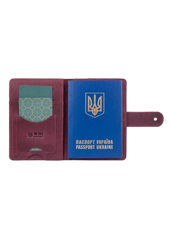 Обкладинка для паспорта зі шкіри PB-02/1 Shabby Alga Темно-зелений Hi Art (268371429)