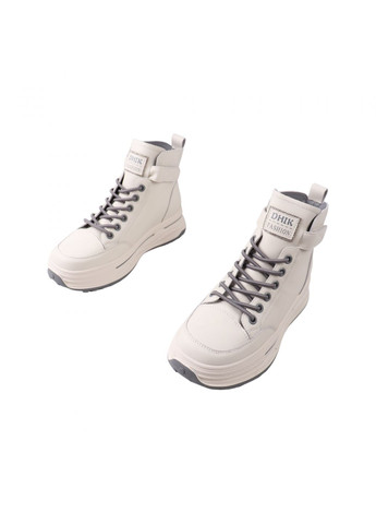 ботинки женские молочные натуральная кожа FARINNI