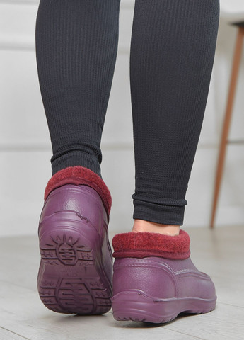 Калоші жіночі на хутрі бордового кольору Let's Shop (265911019)