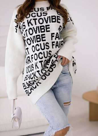 Черно-белый свитер удлиненный BADU