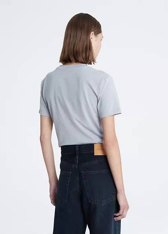 Сіра всесезон футболка з круглим вирізом і логотипом з монограмою з коротким рукавом Calvin Klein