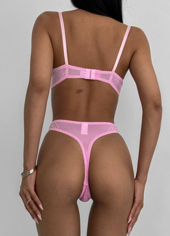 Рожевий демісезонний неймовірний жіночий комплект білизни No Brand