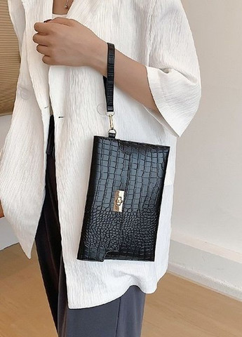 Жіночий класичний клатч T-304 чорний No Brand (276254703)