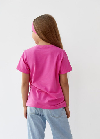 Розовая базовая детская однотонная футболка цвет розовый р.110 440830 New Trend
