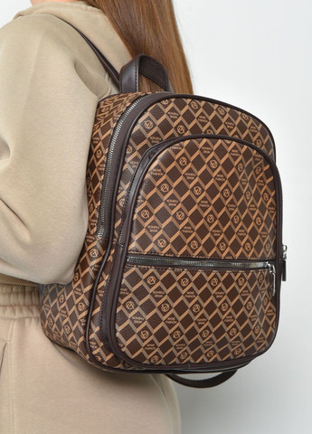 Рюкзак женский с принтом коричневого цвета Let's Shop (271518643)
