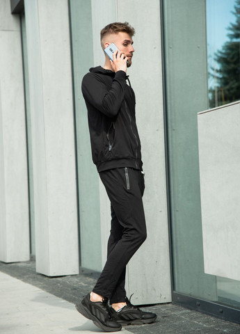Чоловічий спортивний костюм демісезонний чорний Personal Style 2023 (260479109)