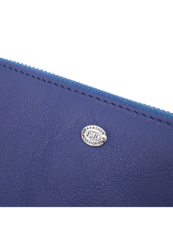 Місткий жіночий гаманець-клатч із двома відділеннями на блискавках 19431 Синій st leather (276461859)