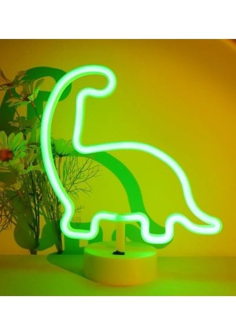 Неоновий нічник - світильник Динозавр Neon Decoration Lamp (28x27x10 см, USB, 3хАА, 5 В, лампа) - Зелений China (272155986)